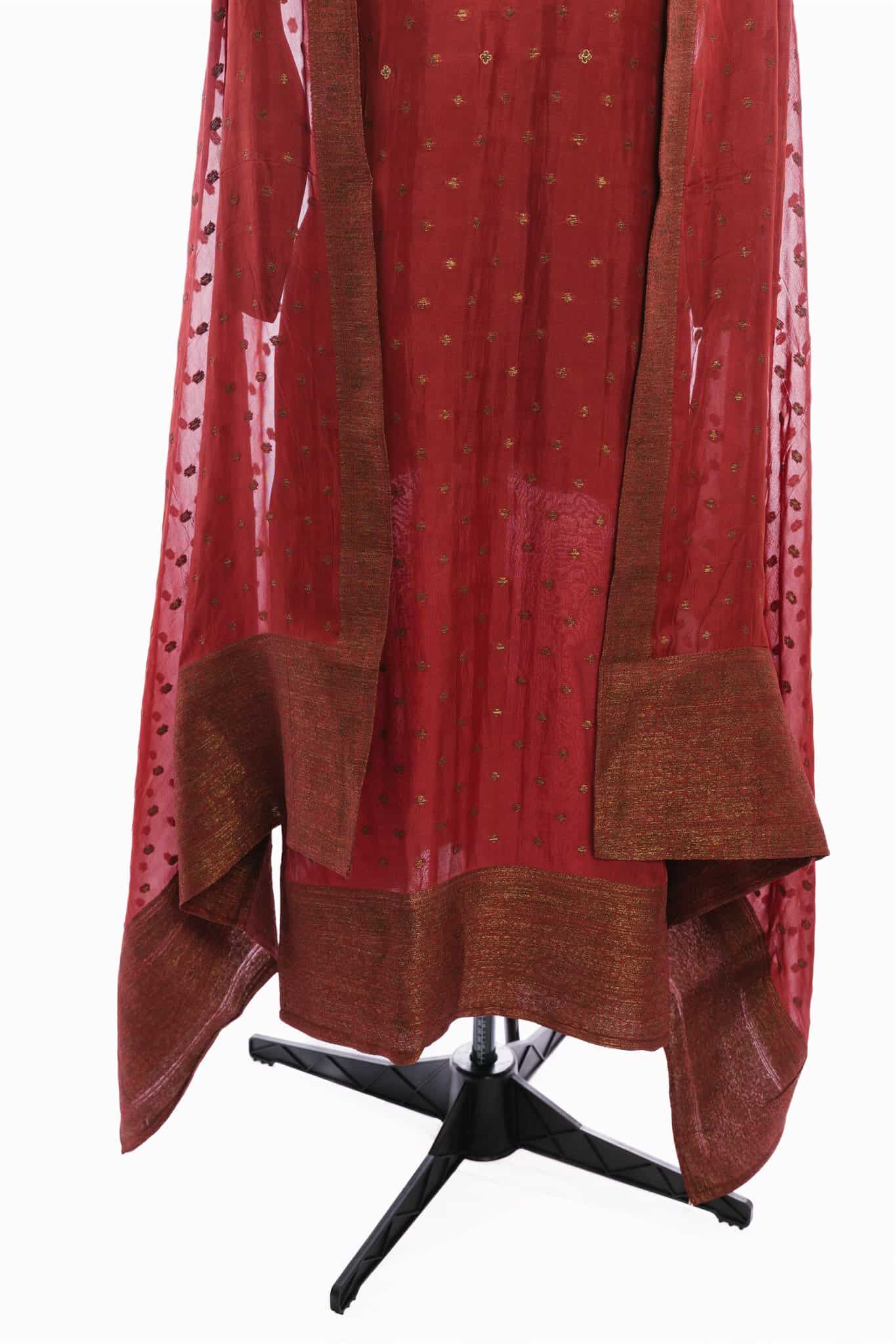 Red Maroon Dola Silk Salwar Suit
