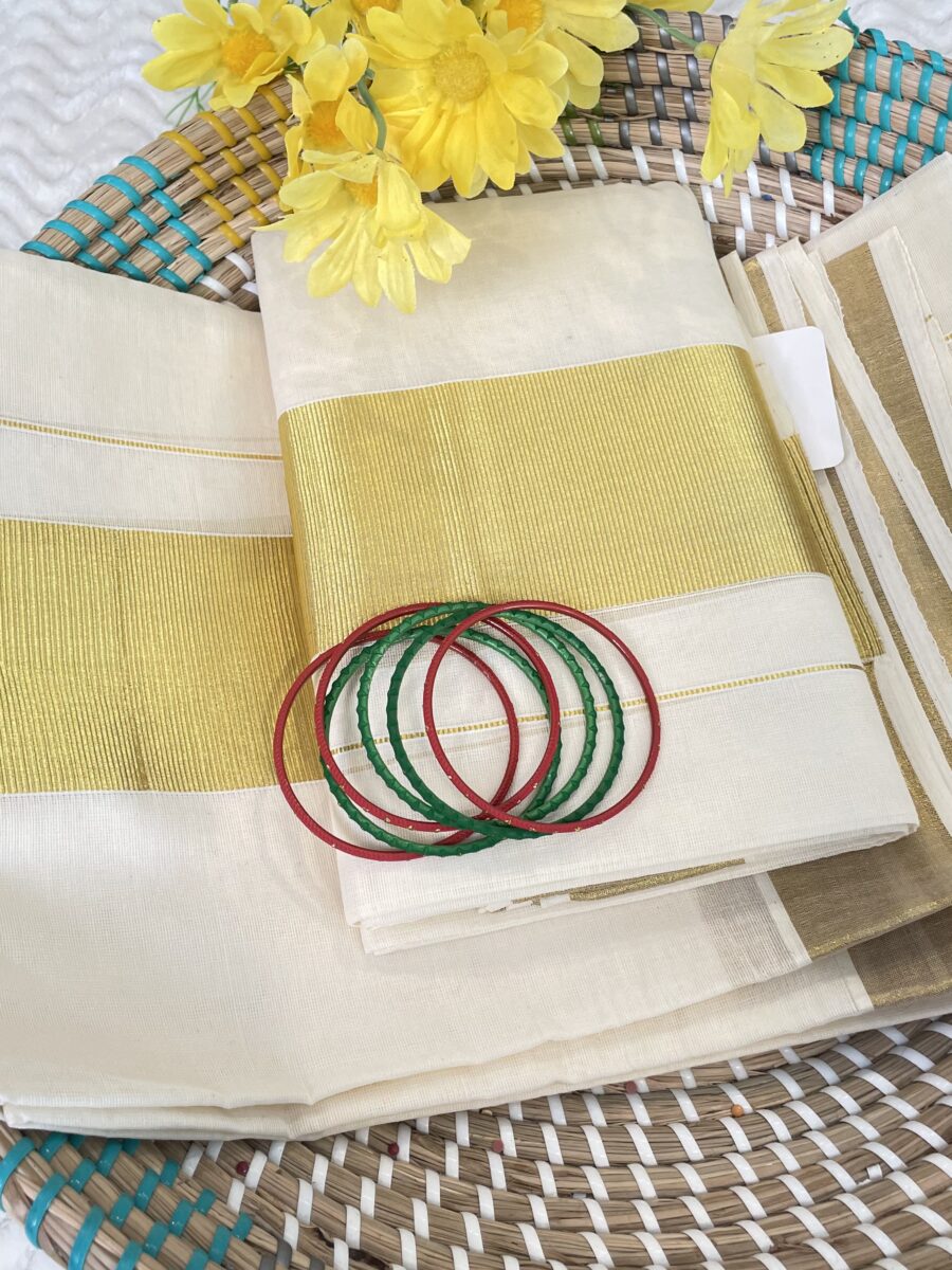 Kerala set mundu (Golden kara)