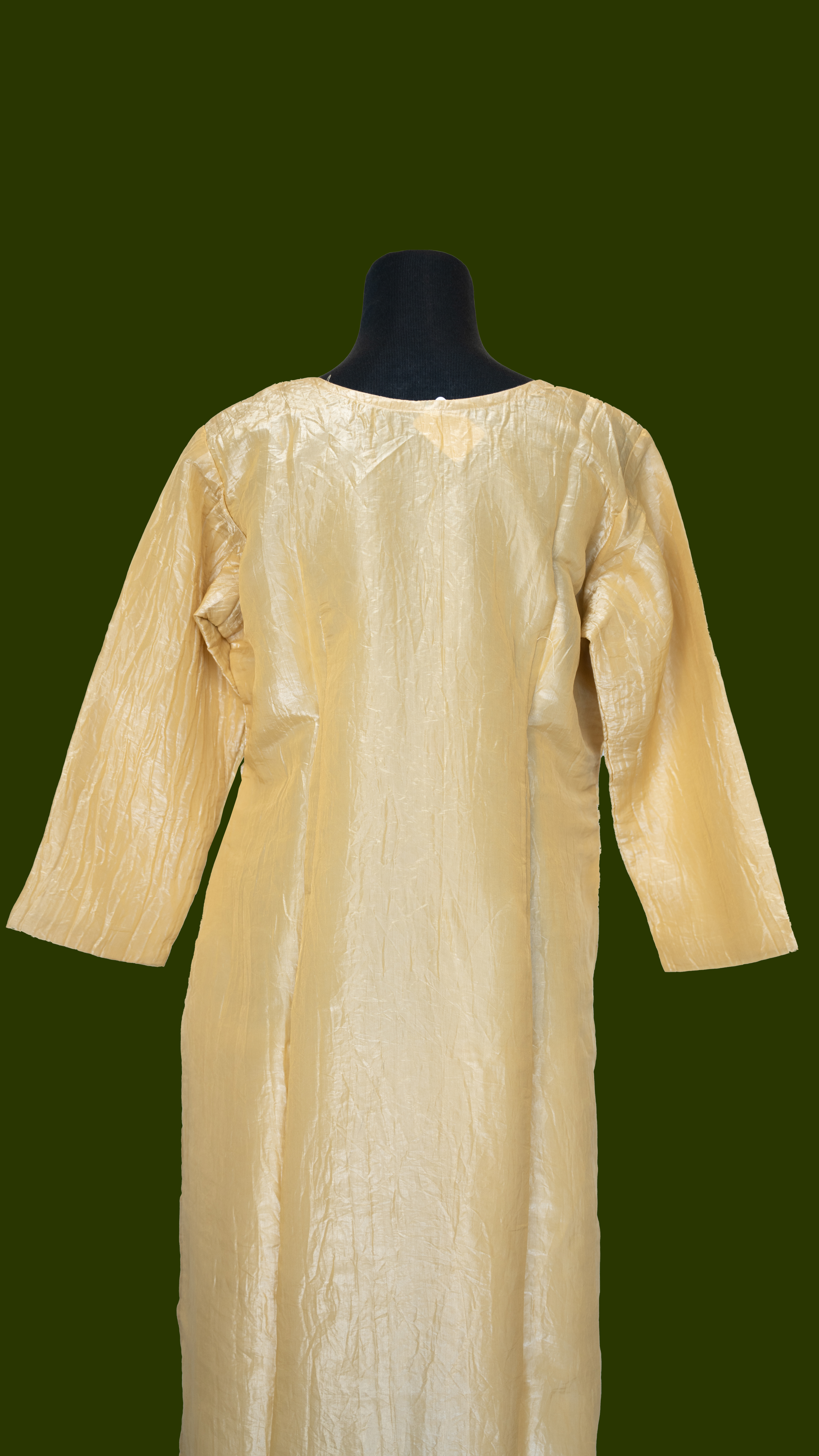 Golden Yellow Semi Silk Salwar Suit (Three Piece set) - Image 3