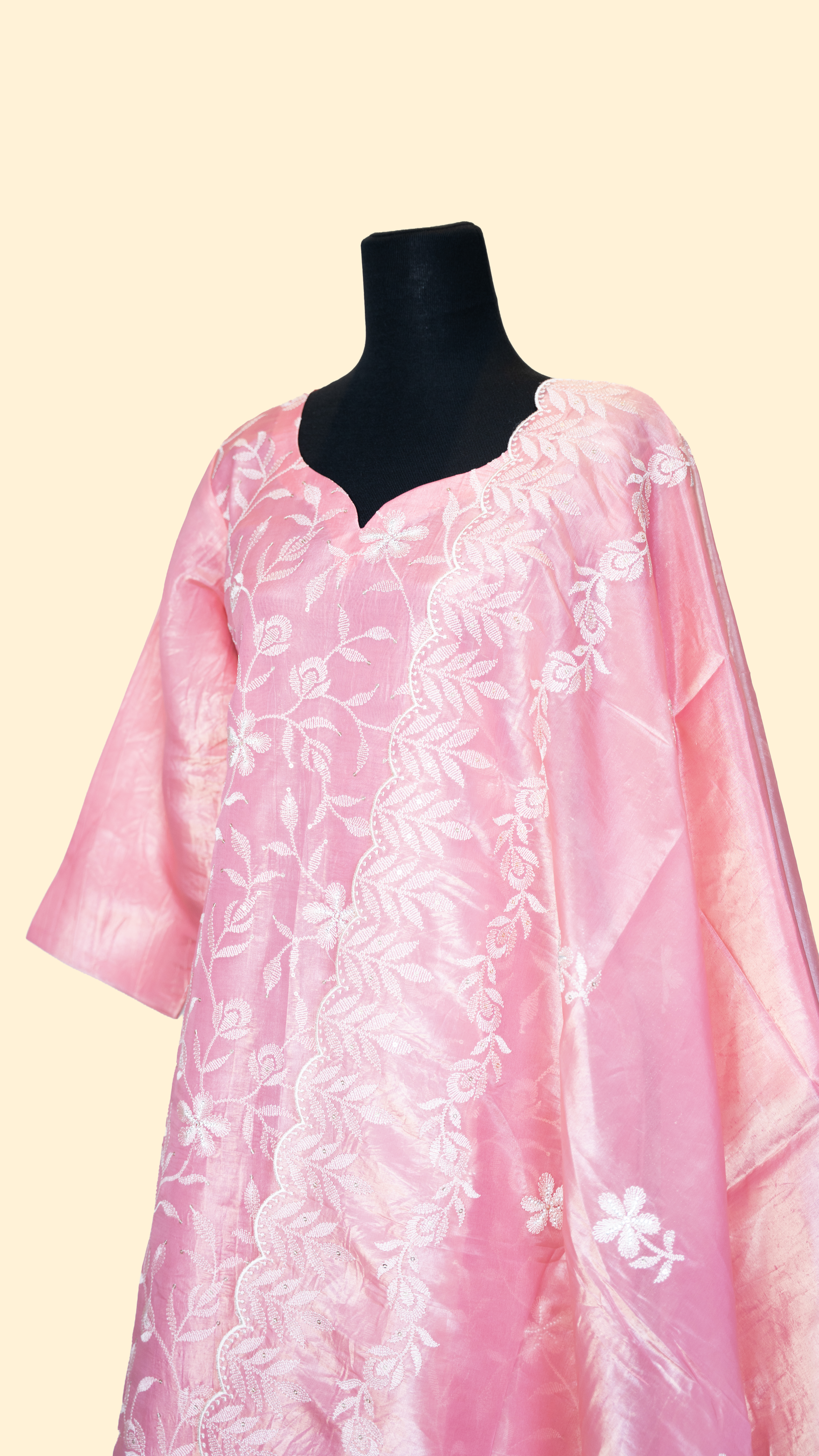Pinkish Peach Semi Silk Salwar Suit (Three Piece set) - Image 4