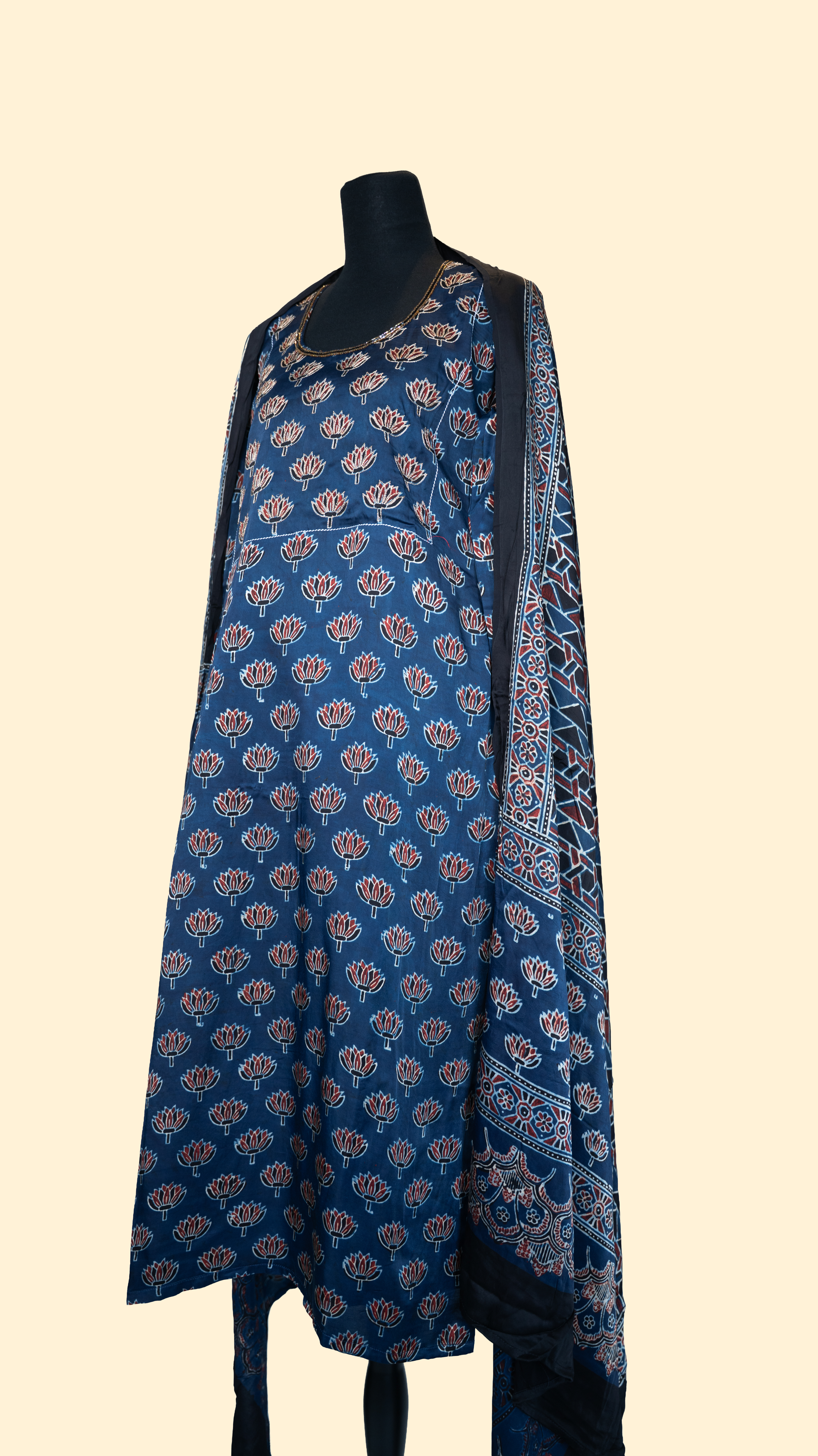 Modal Silk Dark Blue Salwar Suit (Three Piece Set) - Image 3
