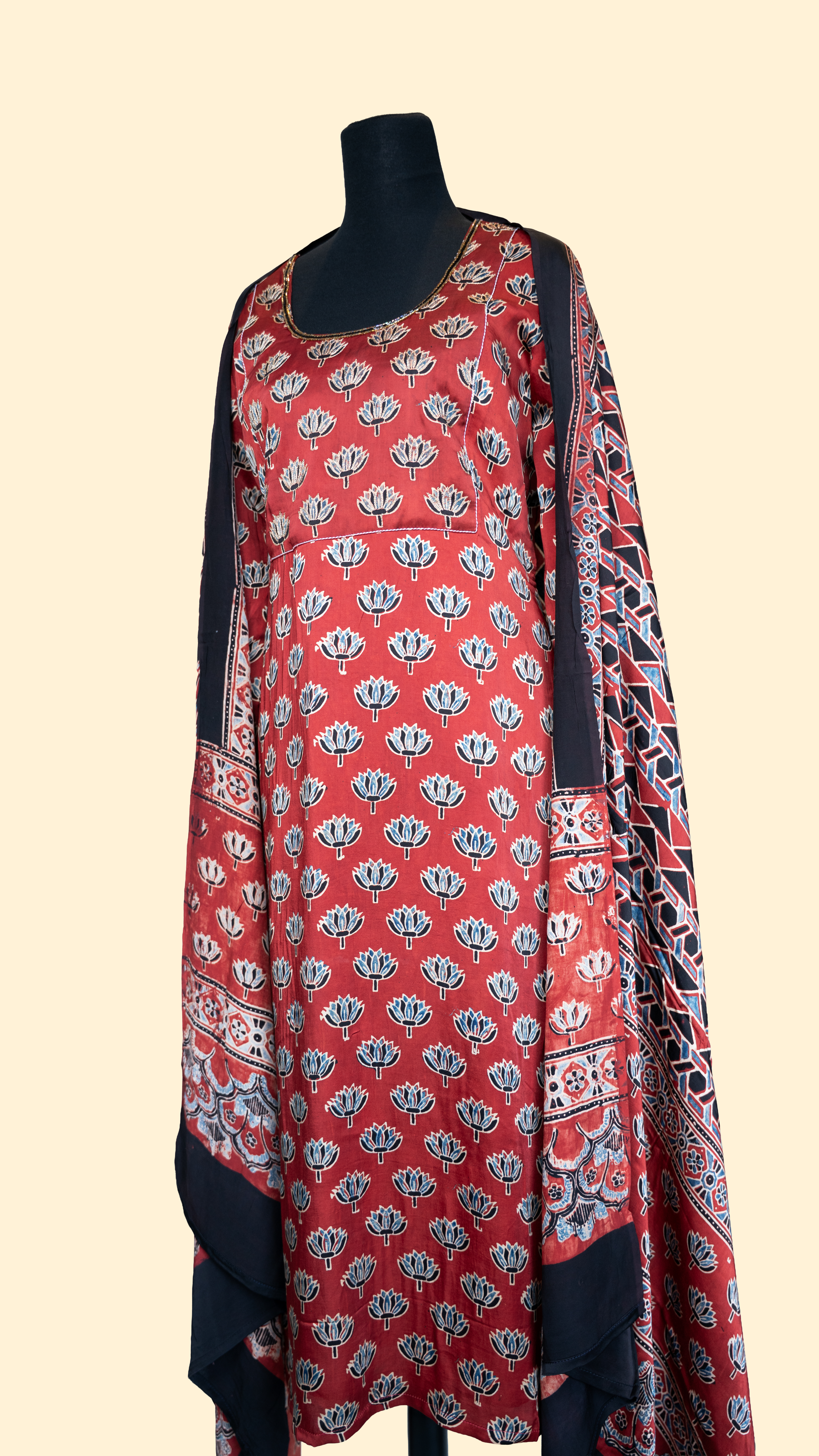Modal Silk Maroonish Red Salwar Suit (Three Piece Set) - Image 3