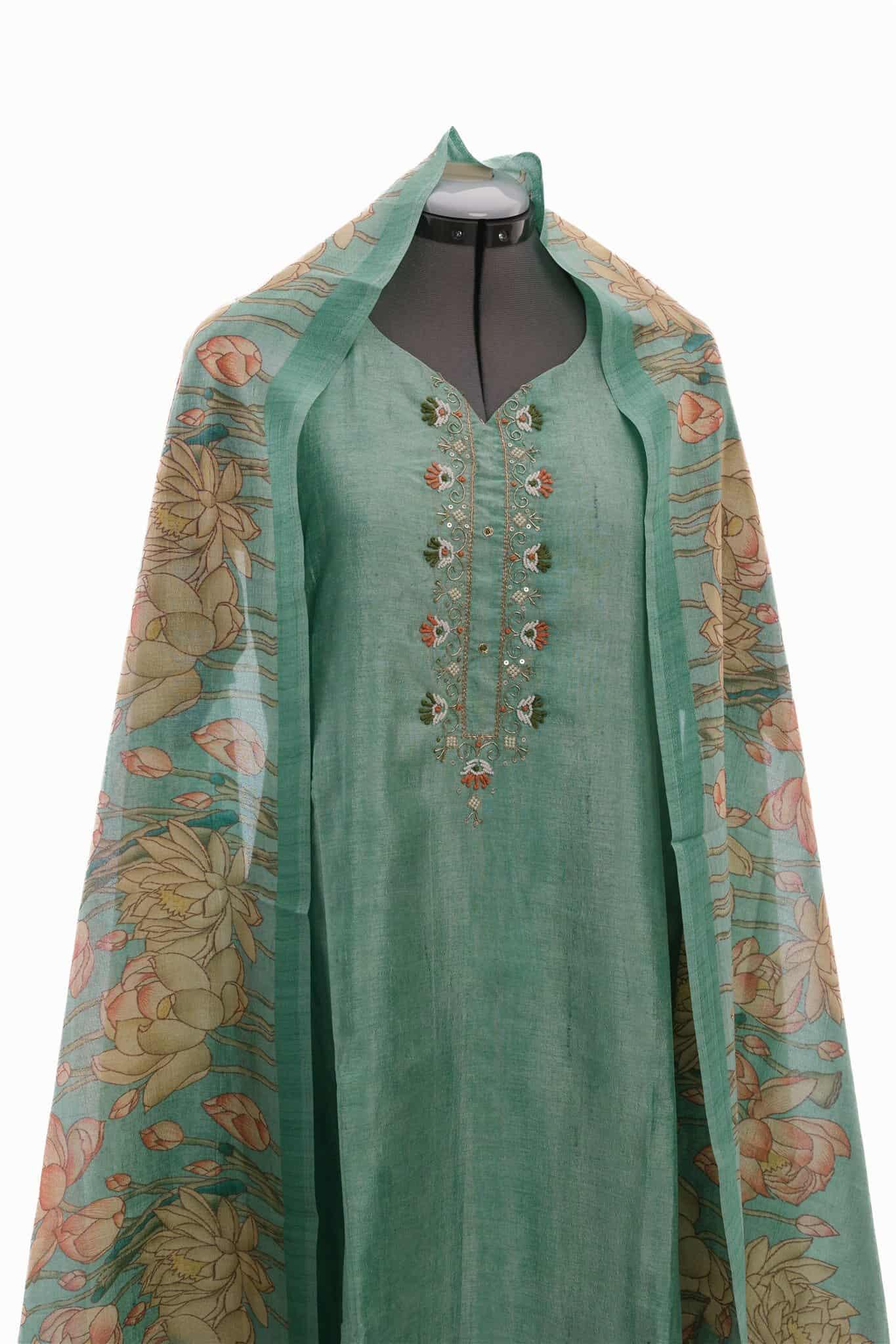 Green Digital Print Salwar Suit