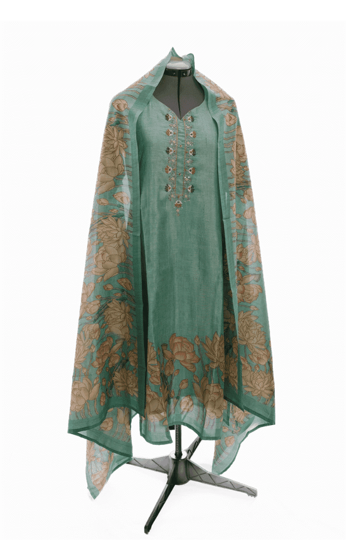 Light Green Digital Print Salwar Suit (Three Piece set)