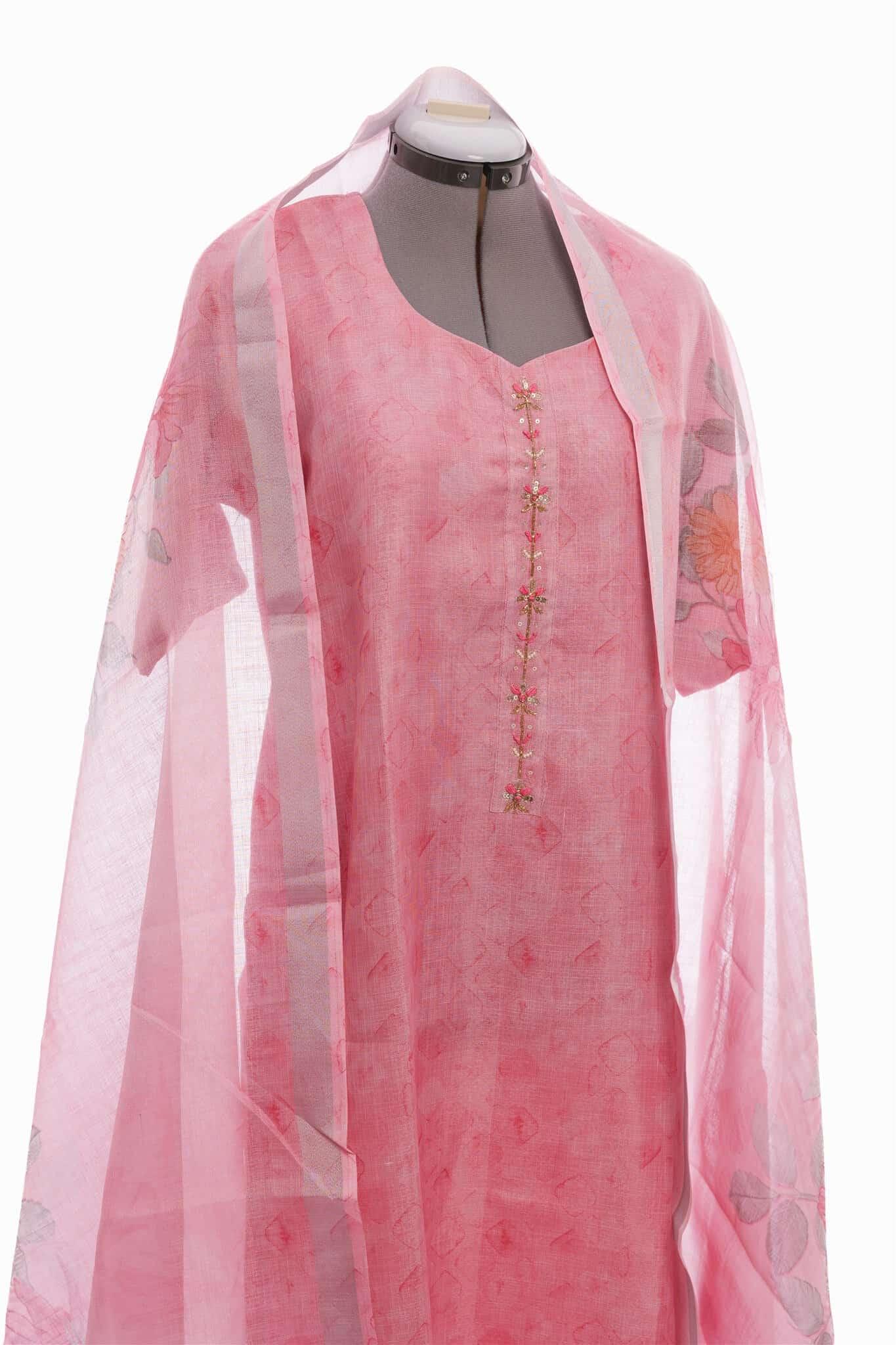 Pastel Pink Digital Printed Salwar Suit (Three Piece set) - Image 2