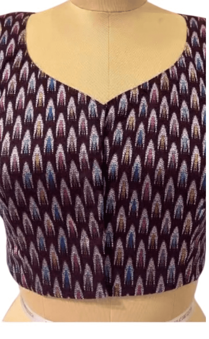 Cotton Silk Coffee Brown Color with Multi Color Thread Design Blouse